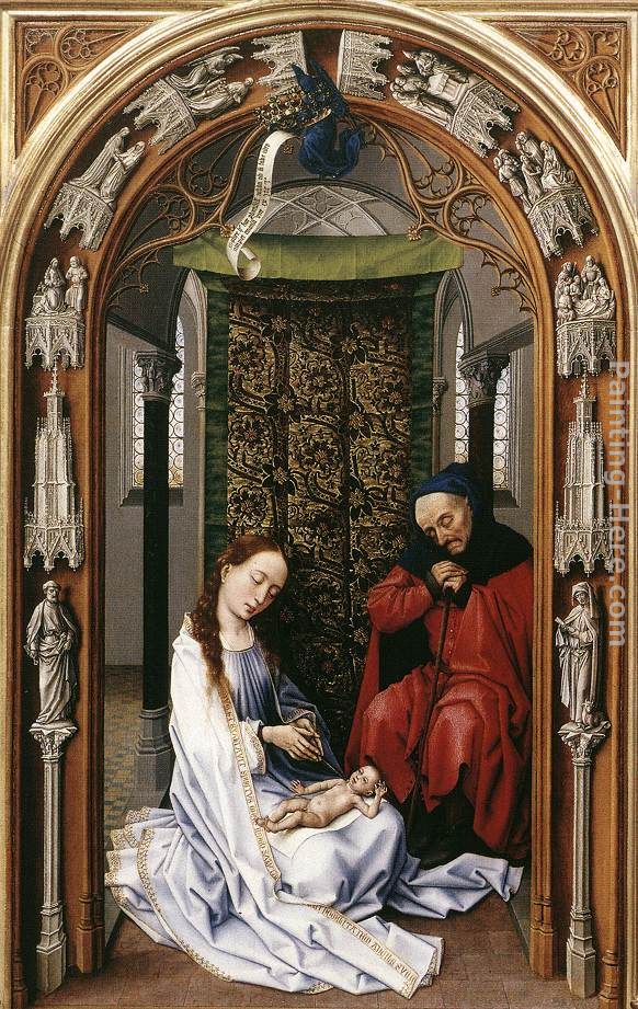 Miraflores Altarpiece left panel painting - Rogier van der Weyden Miraflores Altarpiece left panel art painting